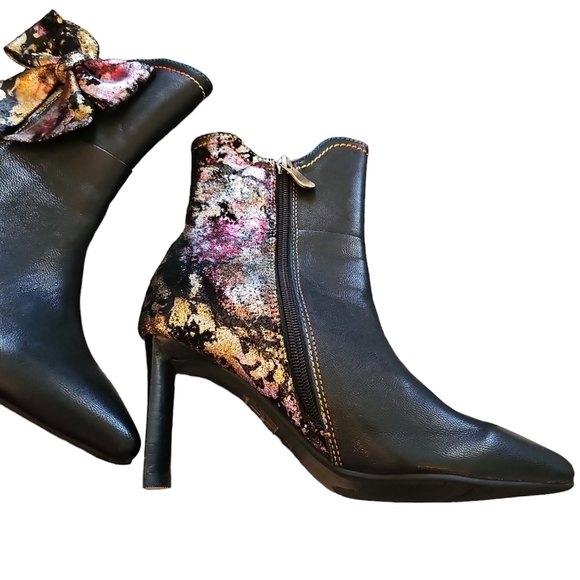 Spring Step L'Artiste sz 37 Breathtaking metallic floral ankle boots sz 7 new - Picture 5 of 6